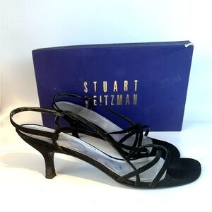 Stuart Weitzman Strappy Black Heels 9.5